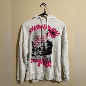 H&M Women's White and Pink Shawn Mendes Hoodie